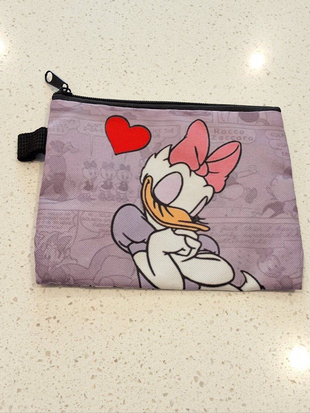 Disney Daisy Duck Coin Purse Small Zipper Pouch With Side Loop, New